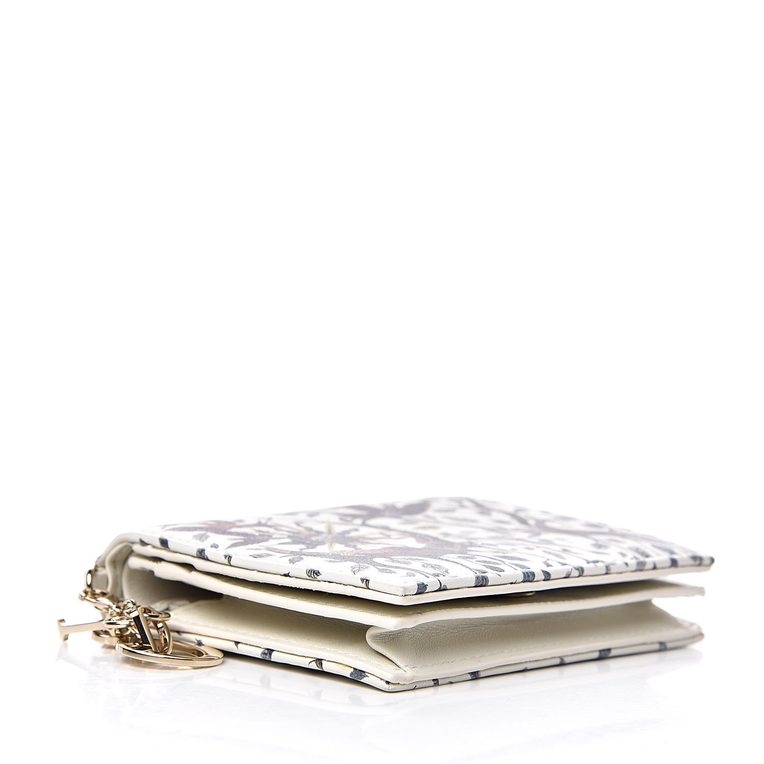 Christian Dior Calfskin Print Jardin Naturel Compact Wallet Multicolor 4 of 11