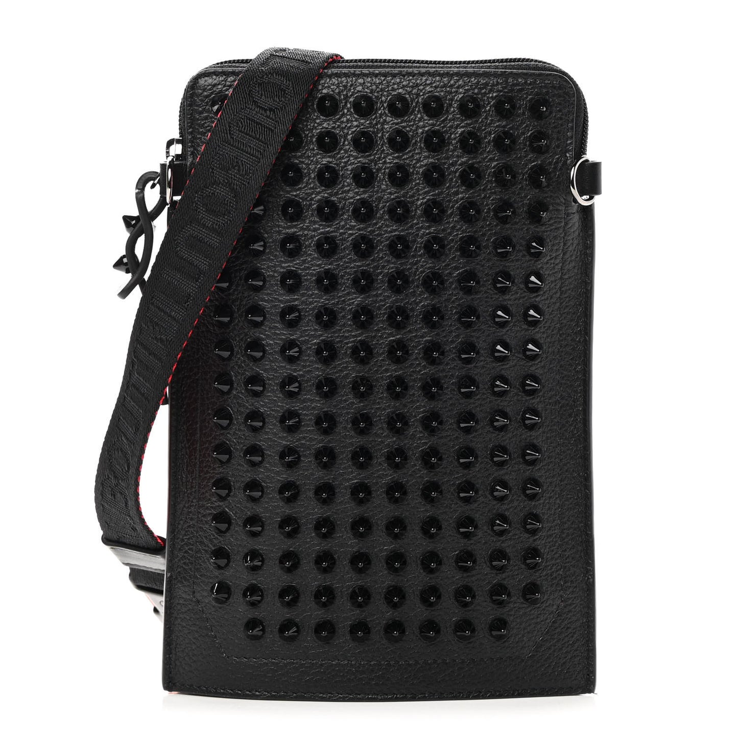 Empire Calfskin Spikes Loubilab Clutch Black