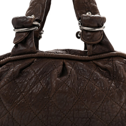 Chanel Distressed Lambskin Le Marais Bowler Brown 8 of 13