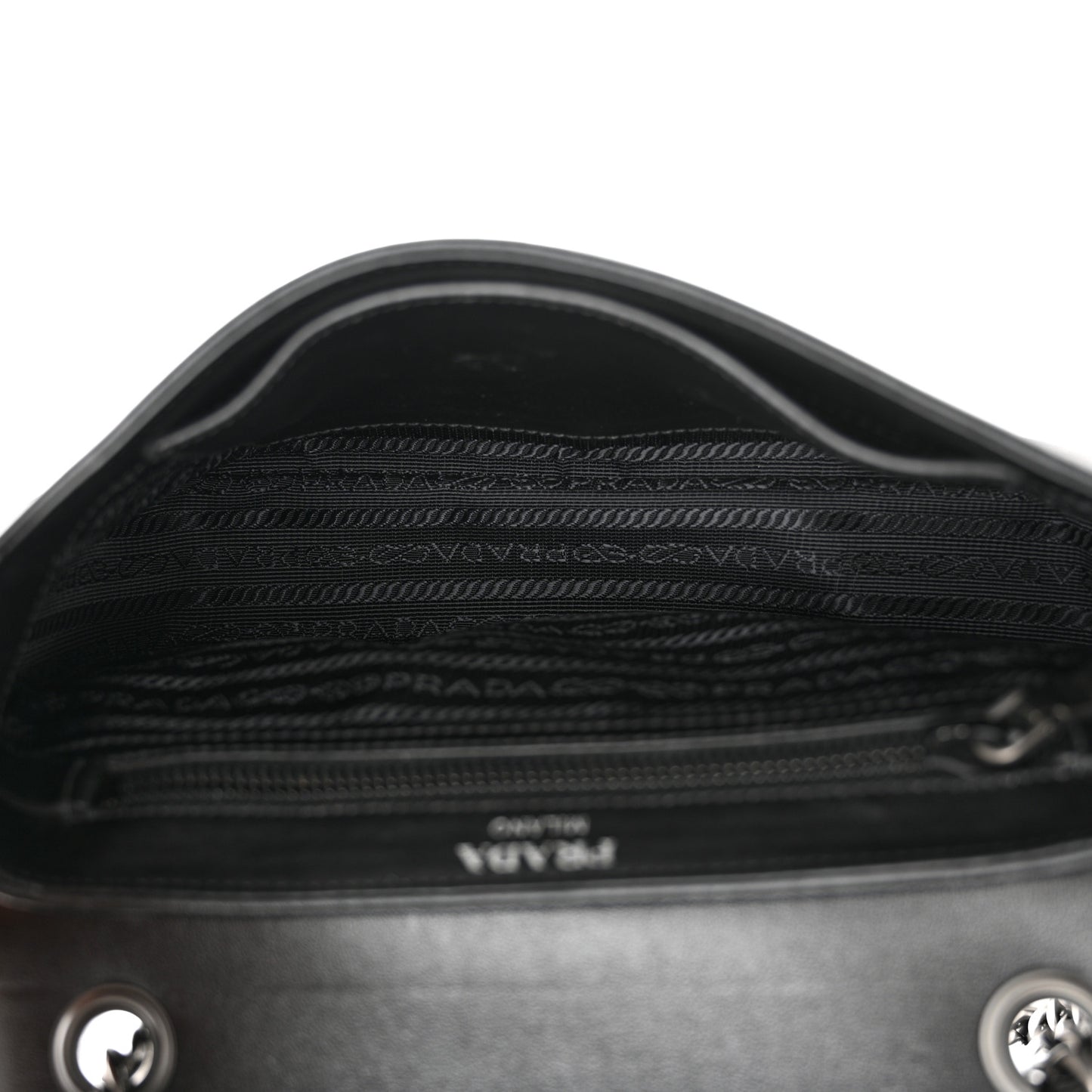 Glace Calfskin Studded Crossbody Black