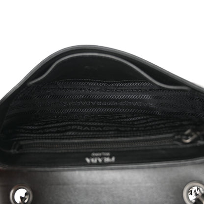 Prada Glace Calfskin Studded Crossbody Black 5 of 11