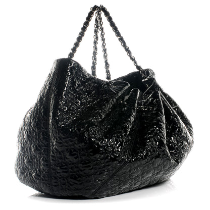 Chanel Vinyl Graphic Edge Tote Black 3 of 7