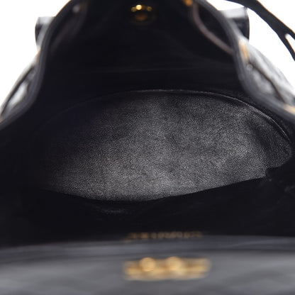 Chanel Lambskin Quilted Drawstring Backpack Black 7 of 10