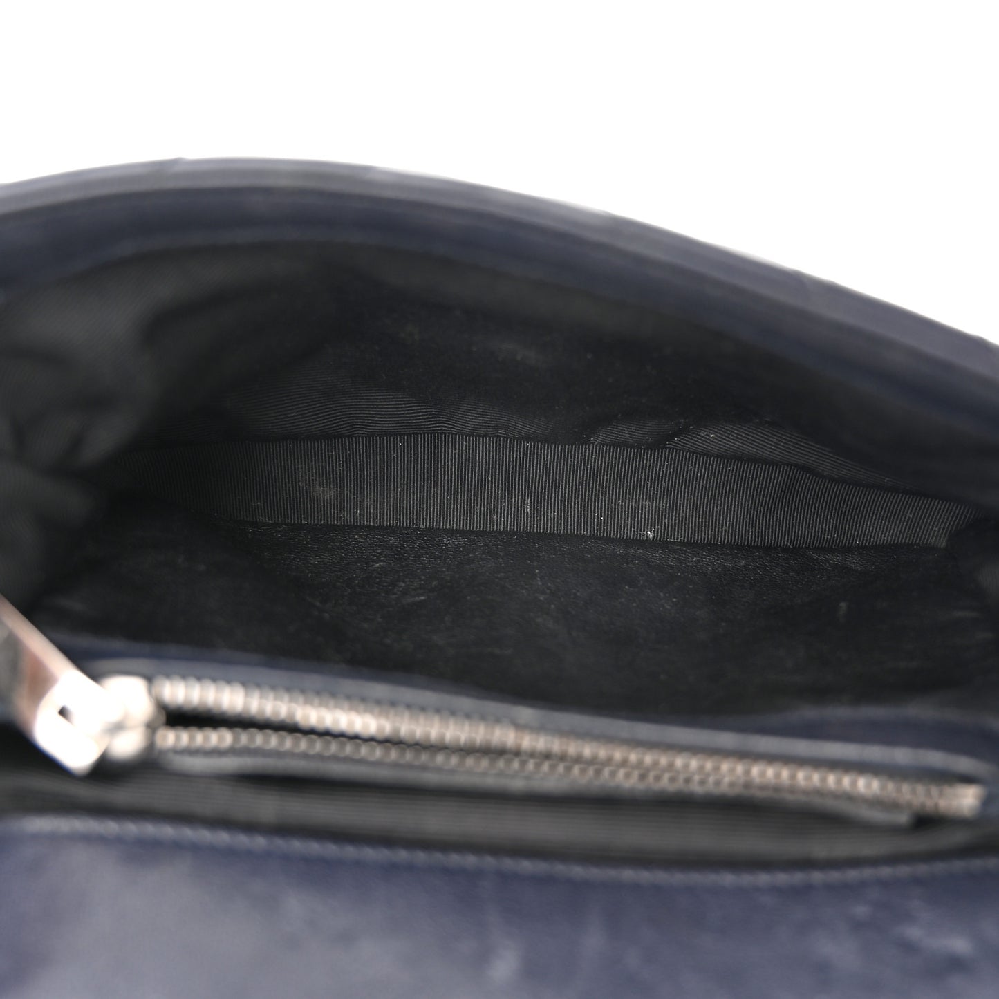 Sheepskin Matelasse Chevron Monogram Medium College Bag Deep Marine