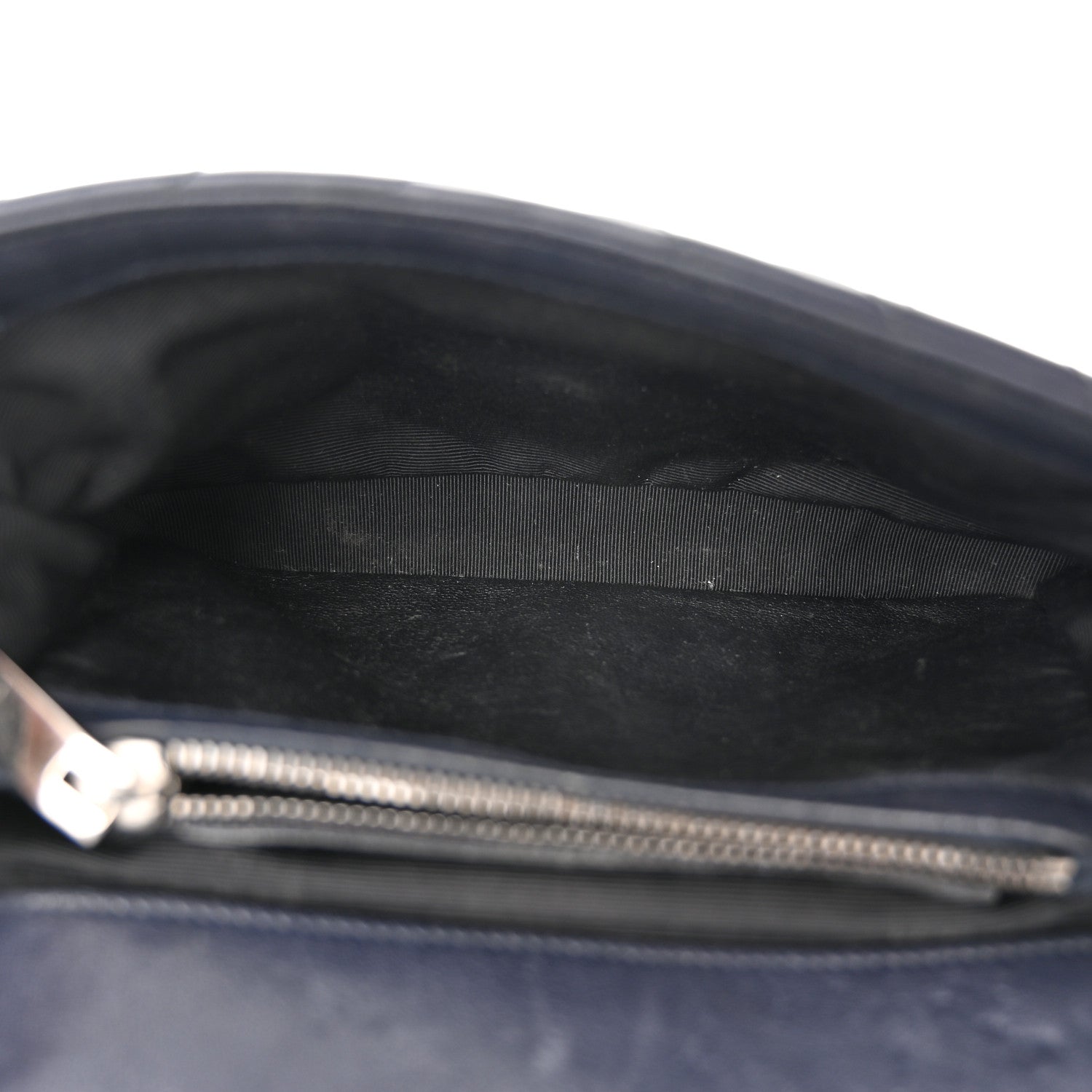 Saint Laurent Sheepskin Matelasse Chevron Monogram Medium College Bag Deep Marine 5 of 13