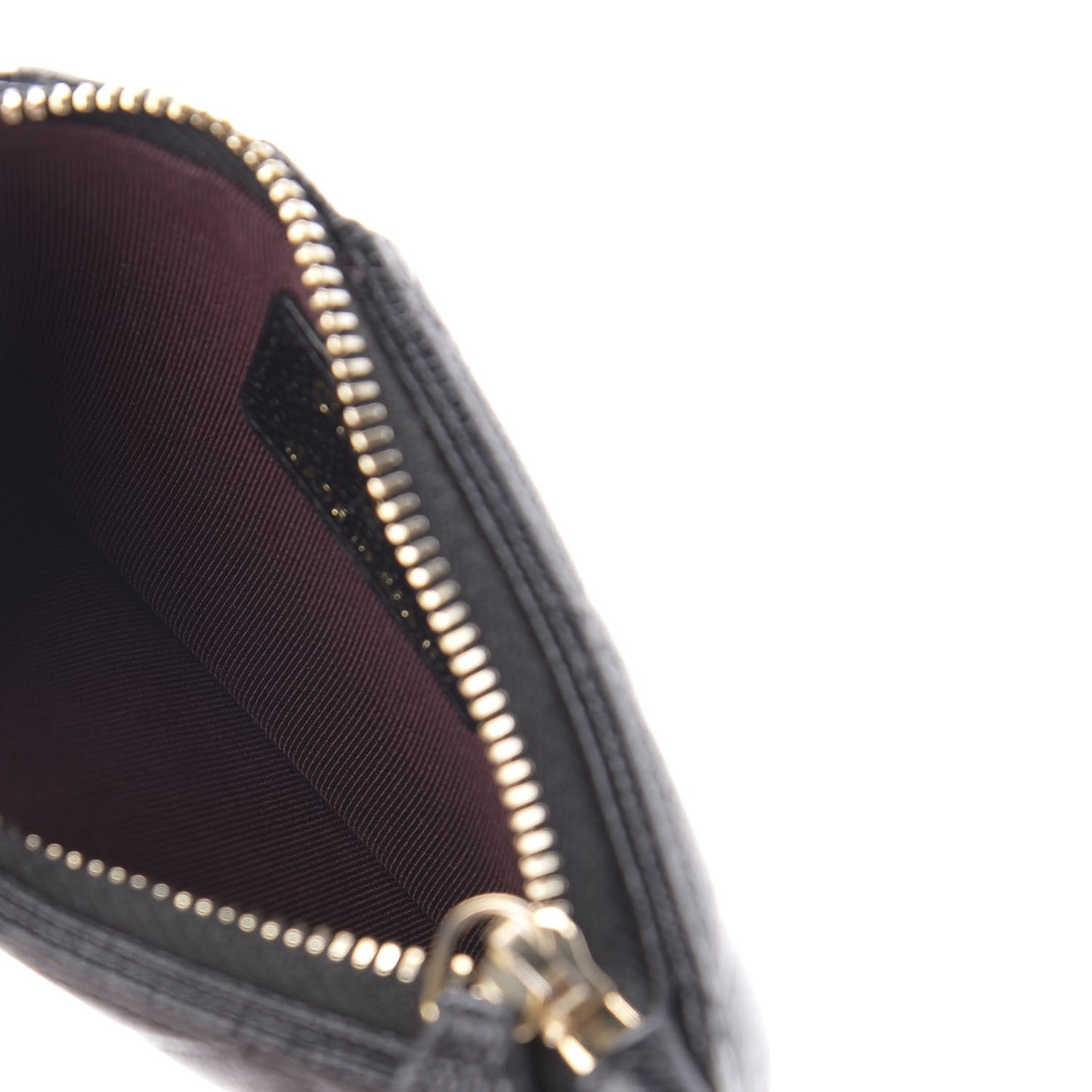 Caviar Quilted Flap Zip Card Holder Black