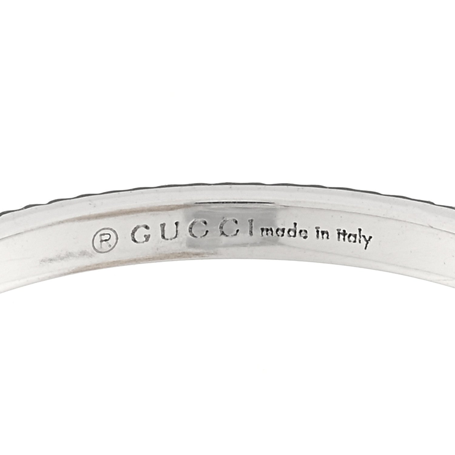 Gucci 18K White Gold Diamond Interlocking G Ring 50 5.5 4 of 4