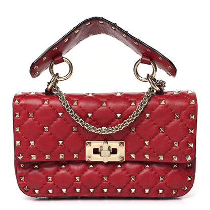 Valentino Garavani Nappa Small Rockstud Spike Shoulder Bag Rosso Valentino 1 of 9