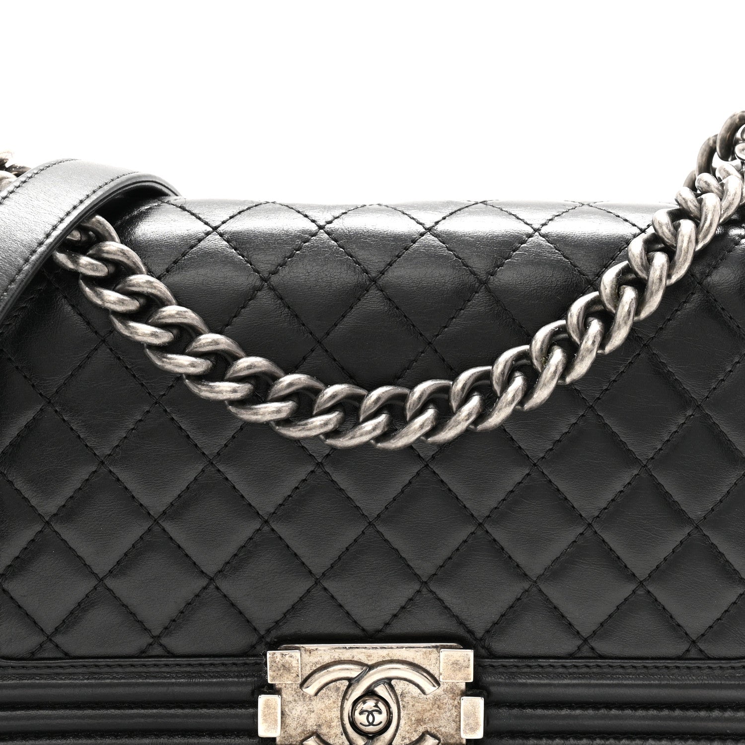Chanel Lambskin Quilted Medium Boy Flap Black 8 of 10