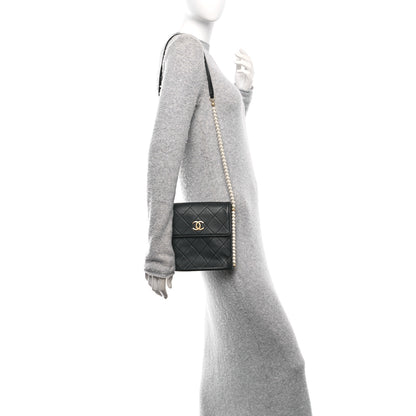 Chanel Calfskin Quilted Pearl Small About Pearls Hobo Bag Black 2 of 10