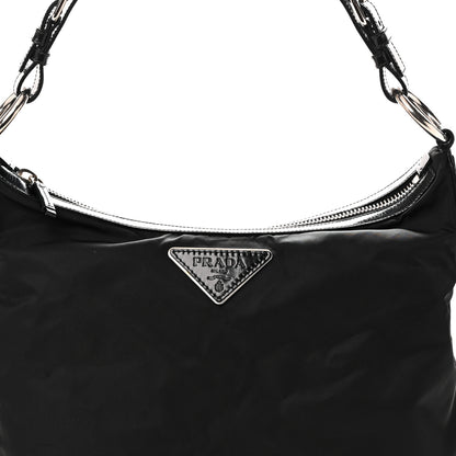 Prada Tessuto Nylon Zip Hobo Black 7 of 9