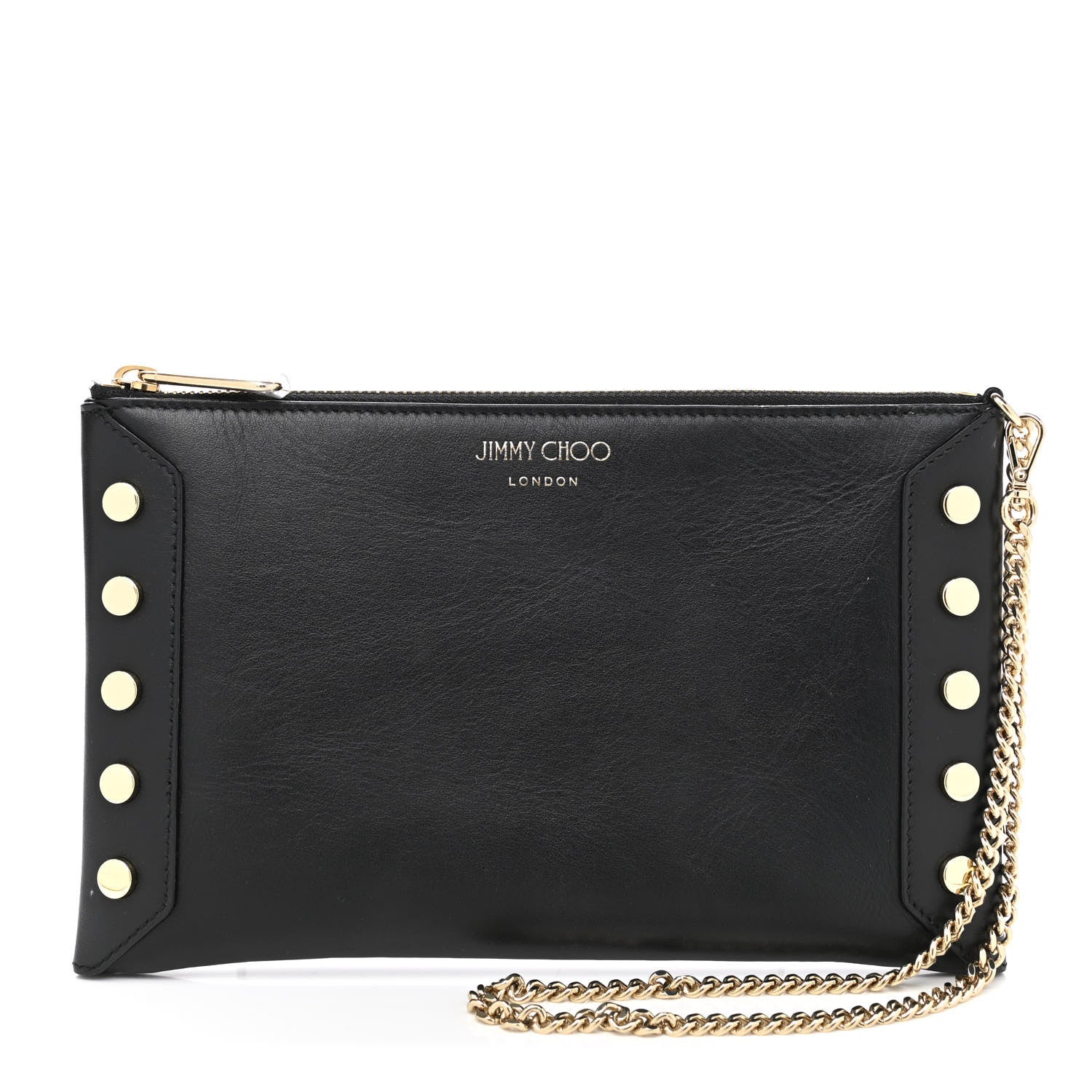 Jimmy Choo Calfskin Studded Wristlet Black 1 of 7