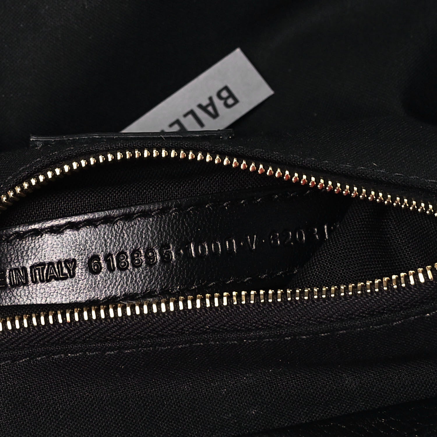 Balenciaga Grained Calfskin Logo Cloud Clutch XS Black 7 of 10