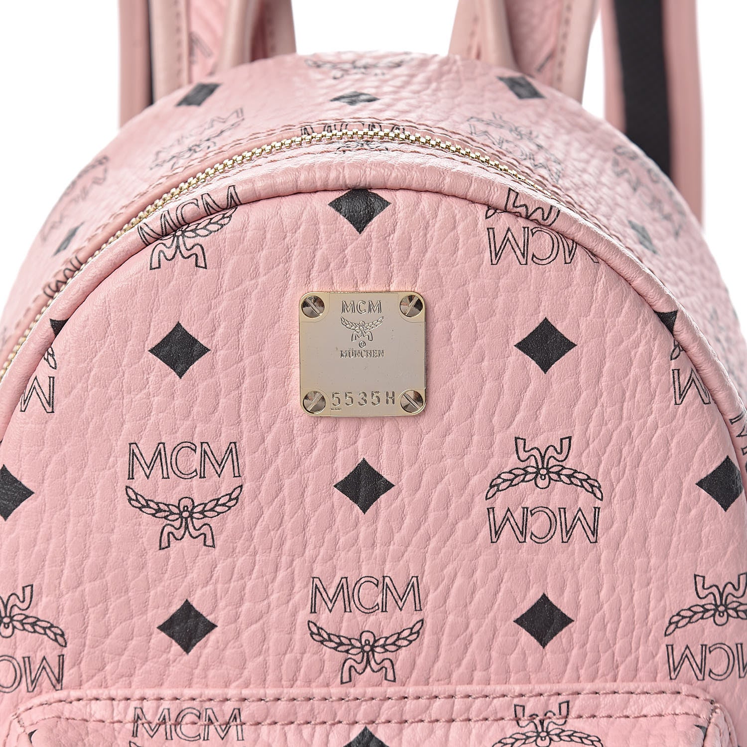 MCM Visetos Side Stud Mini Stark Backpack Pink 10 of 10