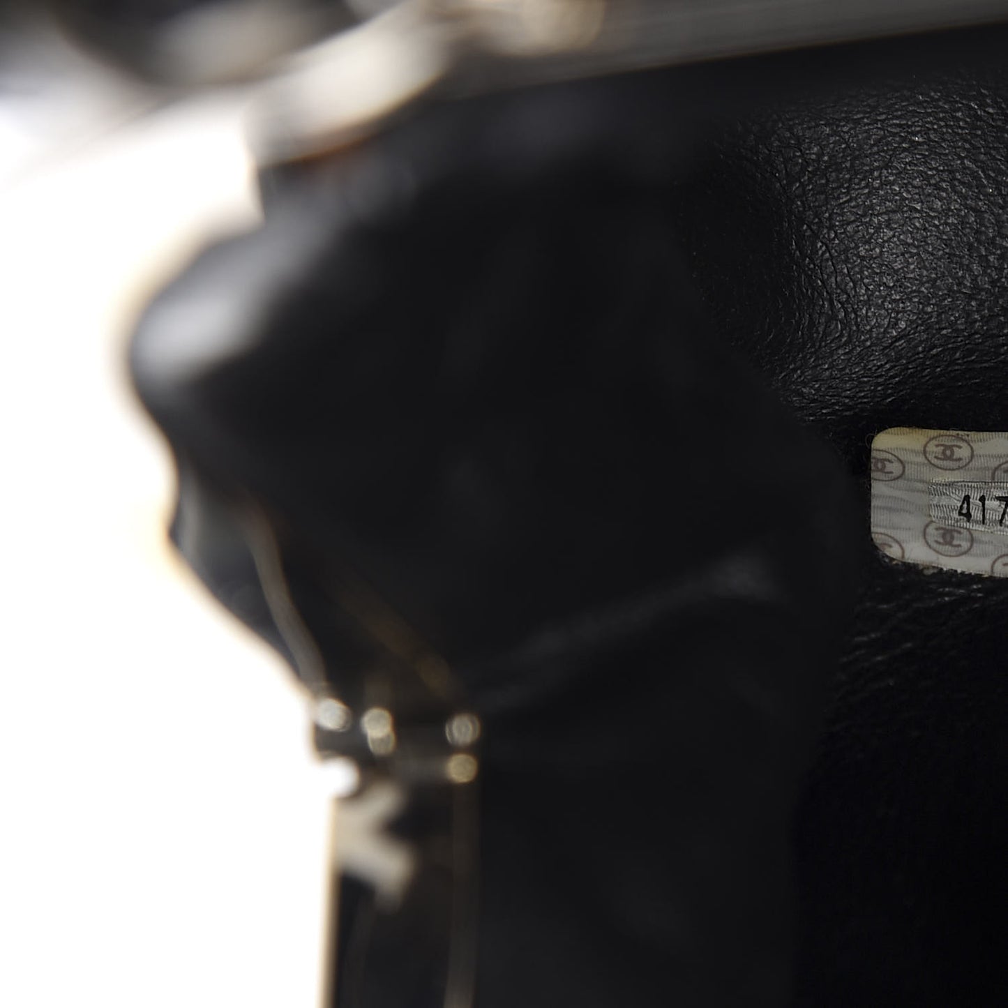 Patent Quilted Kisslock Frame Bag Black