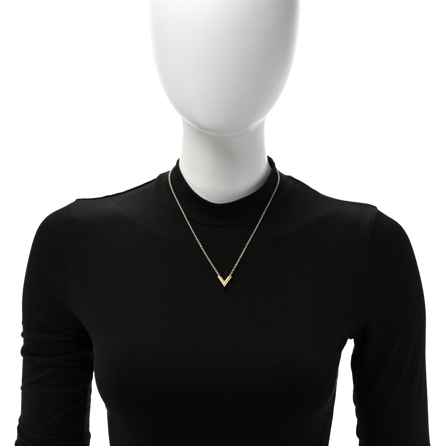 Louis Vuitton Essential V Necklace Gold 2 of 7