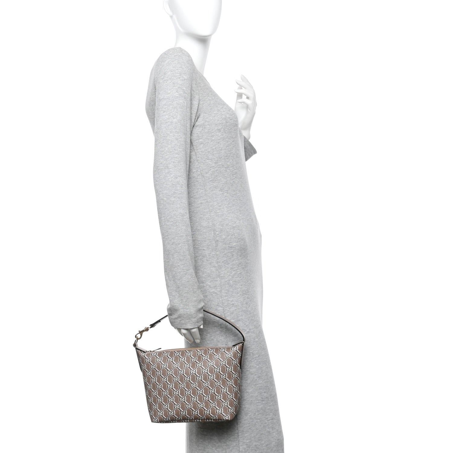 Gucci GG Shadow Monogram Super Mini Ophidia Shoulder Bag Taupe 2 of 10