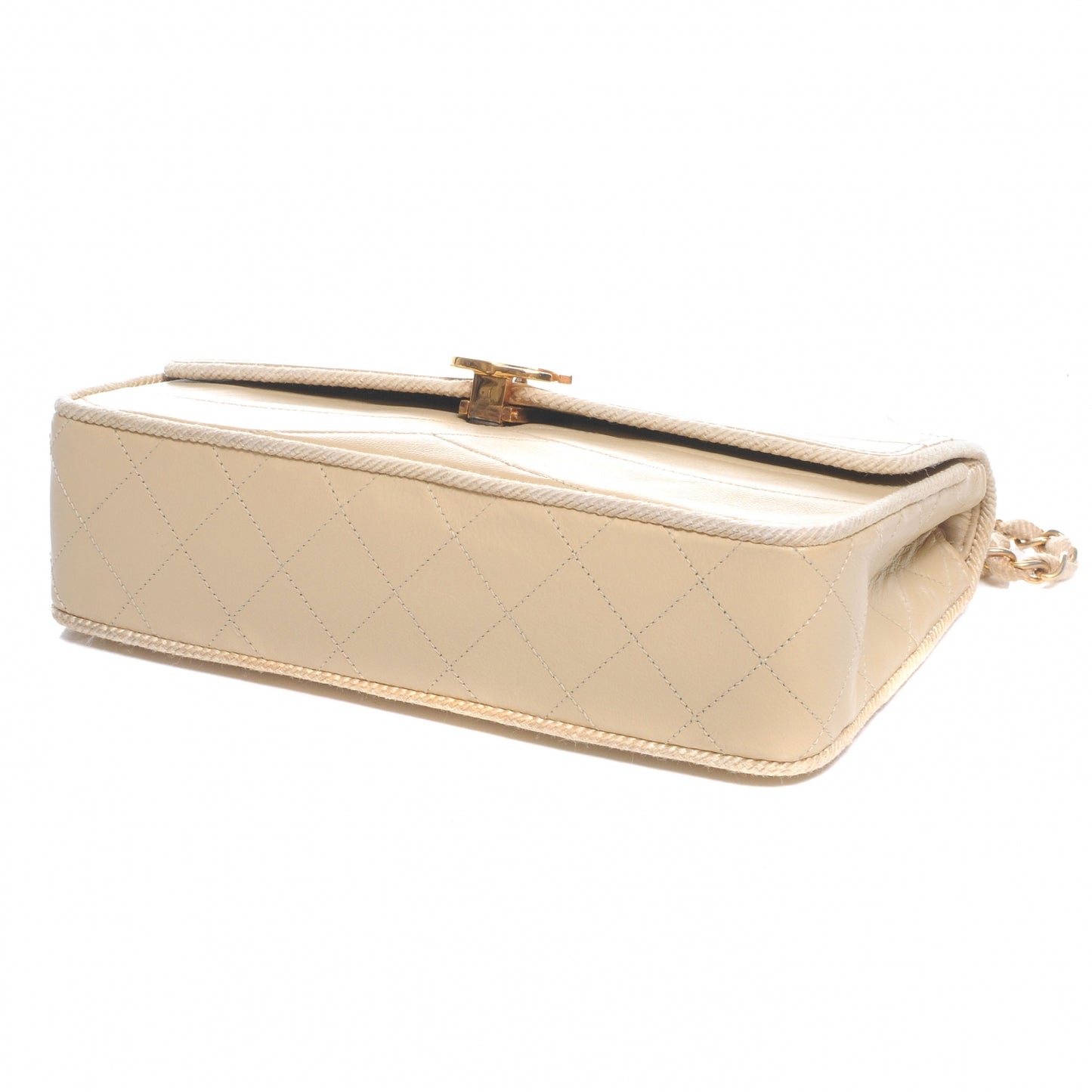 Lambskin Small Double Flap Beige