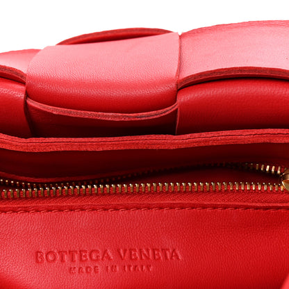 Bottega Veneta Lambskin Maxi Intrecciato Cassette Crossbody Bag Redstone 6 of 9