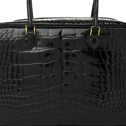 Hermes Shiny Alligator Plume Elan 28 Black 7 of 9