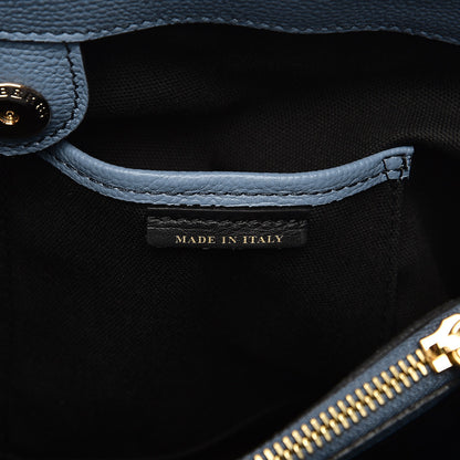 Burberry Derby Calfskin House Check Medium Banner Tote Slate Blue 8 of 9
