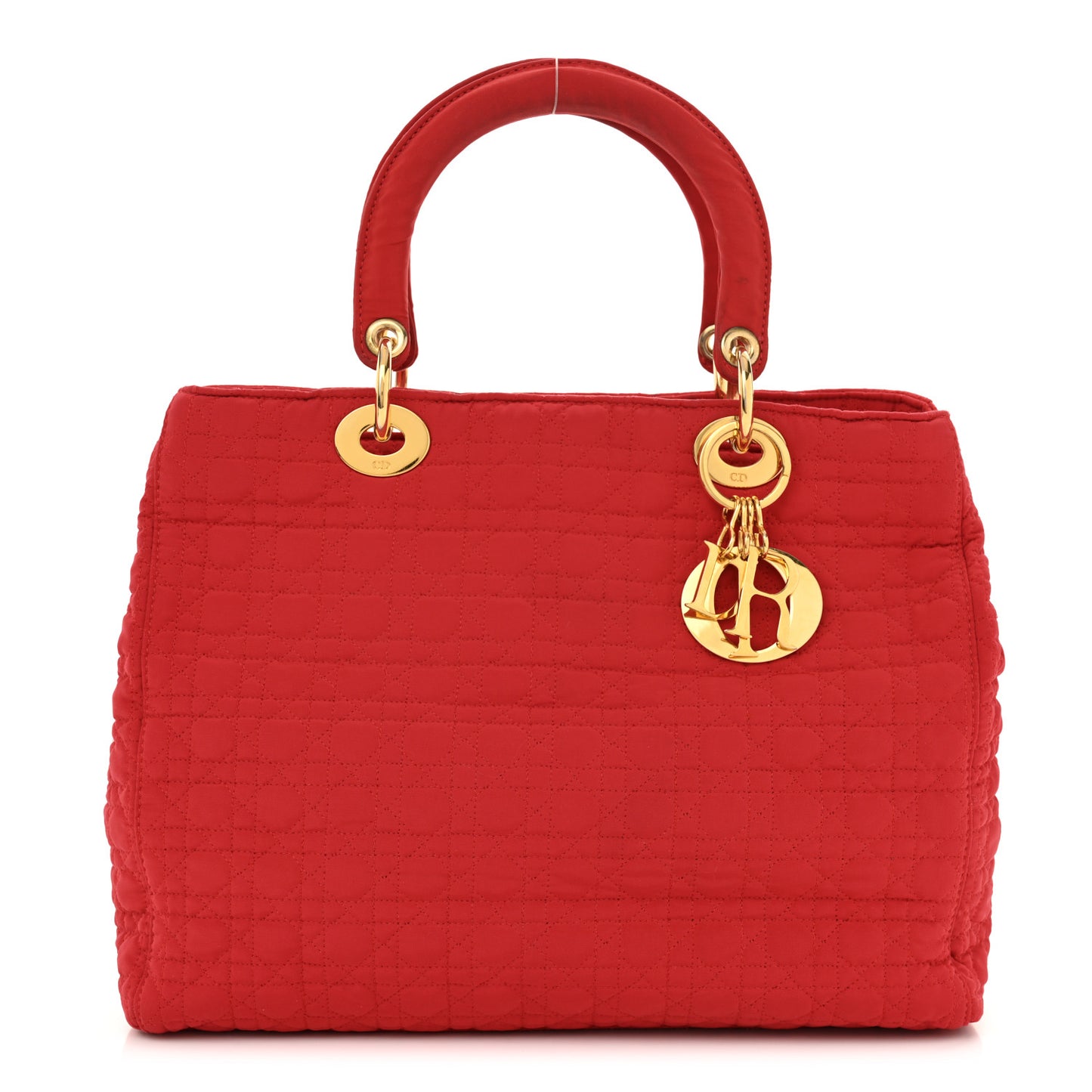 Nylon Cannage Large Lady Dior Red