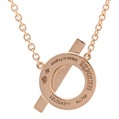 Hermes 18K Rose Gold Diamond Finesse Pendant Necklace 5 of 6