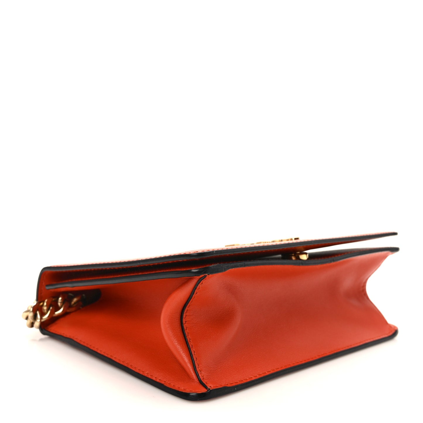 Saffiano Vernice Chain Shoulder Bag Arancio
