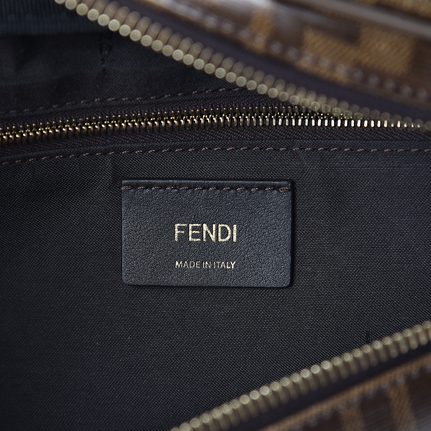 Fendi X FILA Glazed Fabric Vitello Century FF 1974 Mania Belt Bag Mogano Panna Blueberry 5 of 8