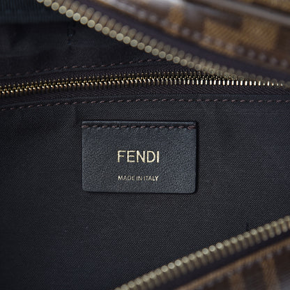 Fendi X FILA Glazed Fabric Vitello Century FF 1974 Mania Belt Bag Mogano Panna Blueberry 5 of 8