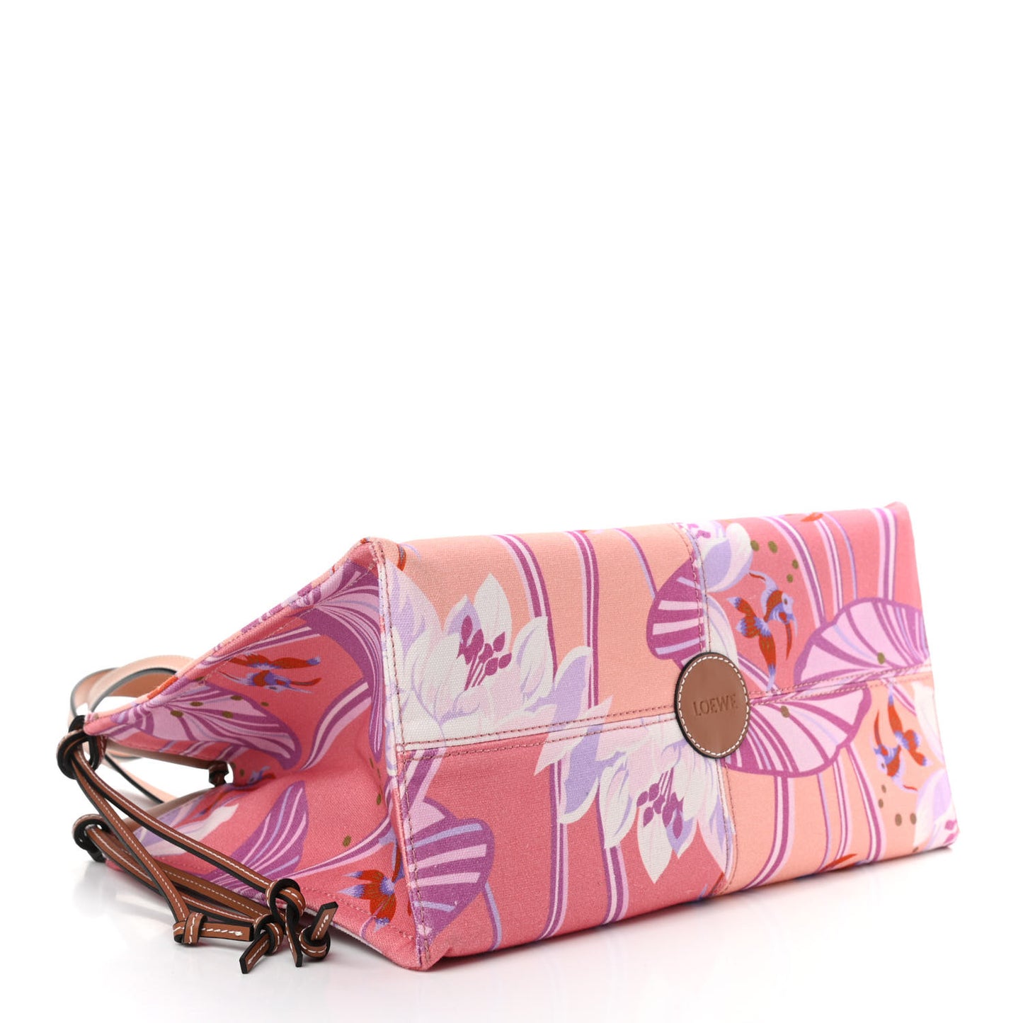 Canvas Calfskin Waterlily Print Paulas Ibiza Small Cushion Tote