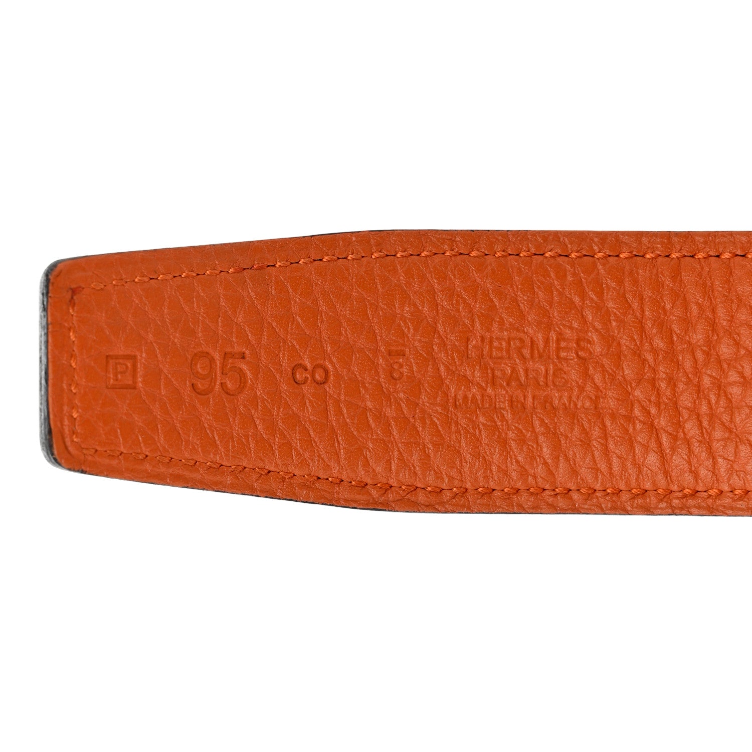 Hermes Swift Togo 32mm Collier De Chien CDC Belt 95 Black Orange 5 of 6