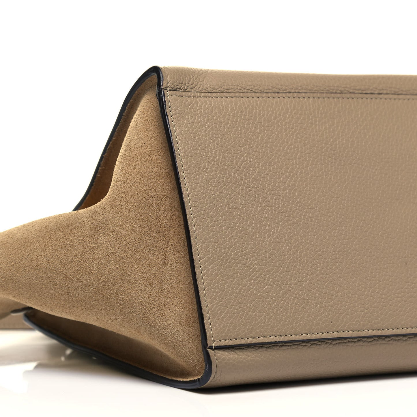 Drummed Calfskin Suede Small Trapeze Dune