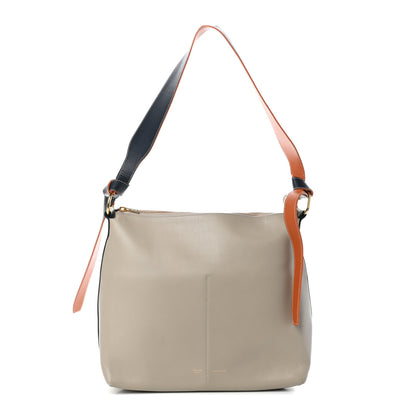 Celine Shiny Smooth Calfskin Zipped Twisted Cabas Beige White 1 of 9