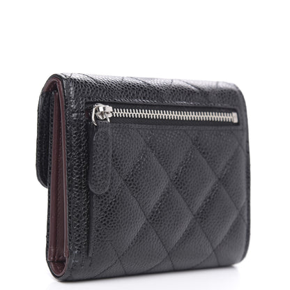 Chanel Caviar Quilted Compact Flap Wallet Black 3 of 9