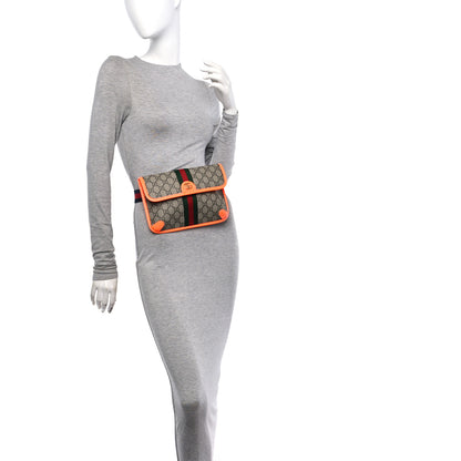 Gucci GG Supreme Monogram Web Small Ophidia Belt Bag Beige Ebony Orange 2 of 10