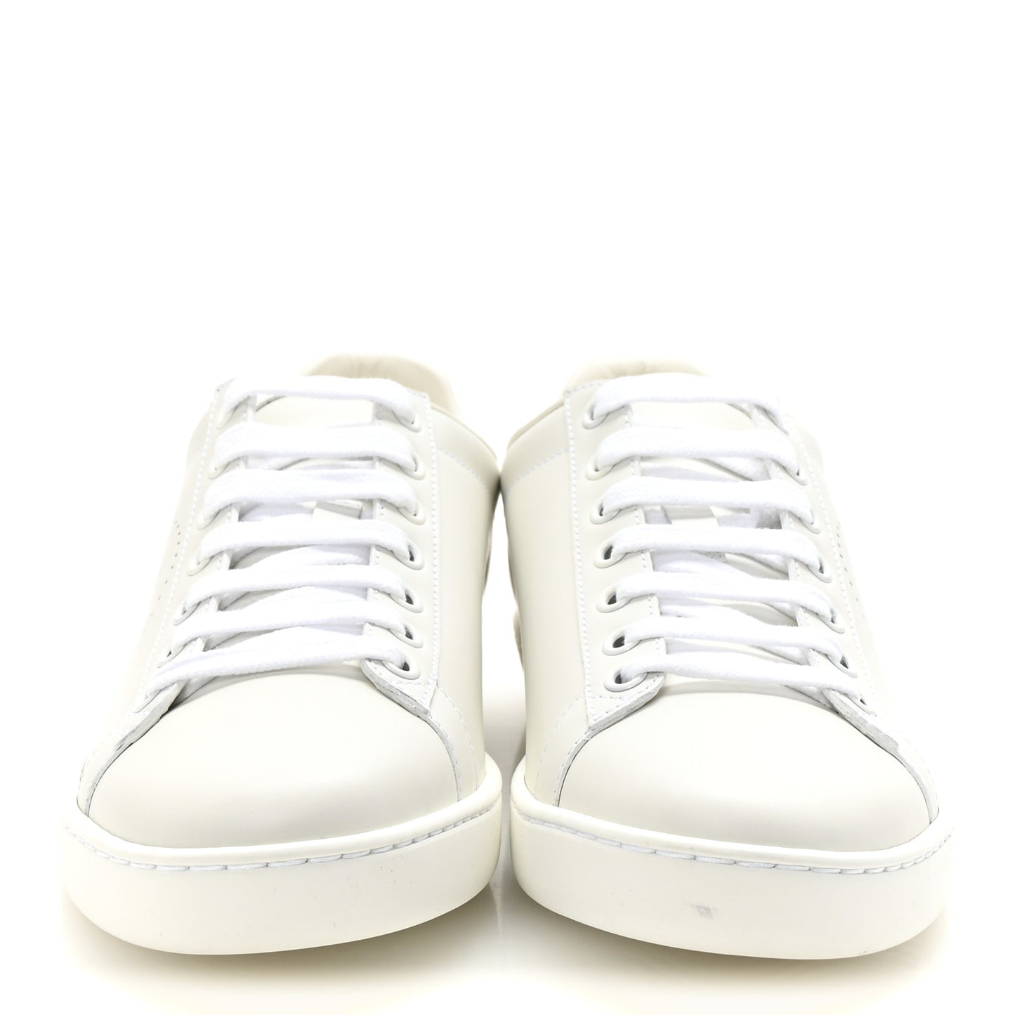 Calfskin Interlocking G Perforated Womens Ace Sneakers 37 White Grey Sky