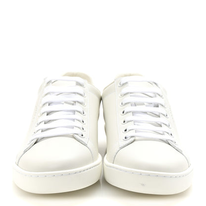 Gucci Calfskin Interlocking G Perforated Womens Ace Sneakers 37 White Grey Sky 3 of 10