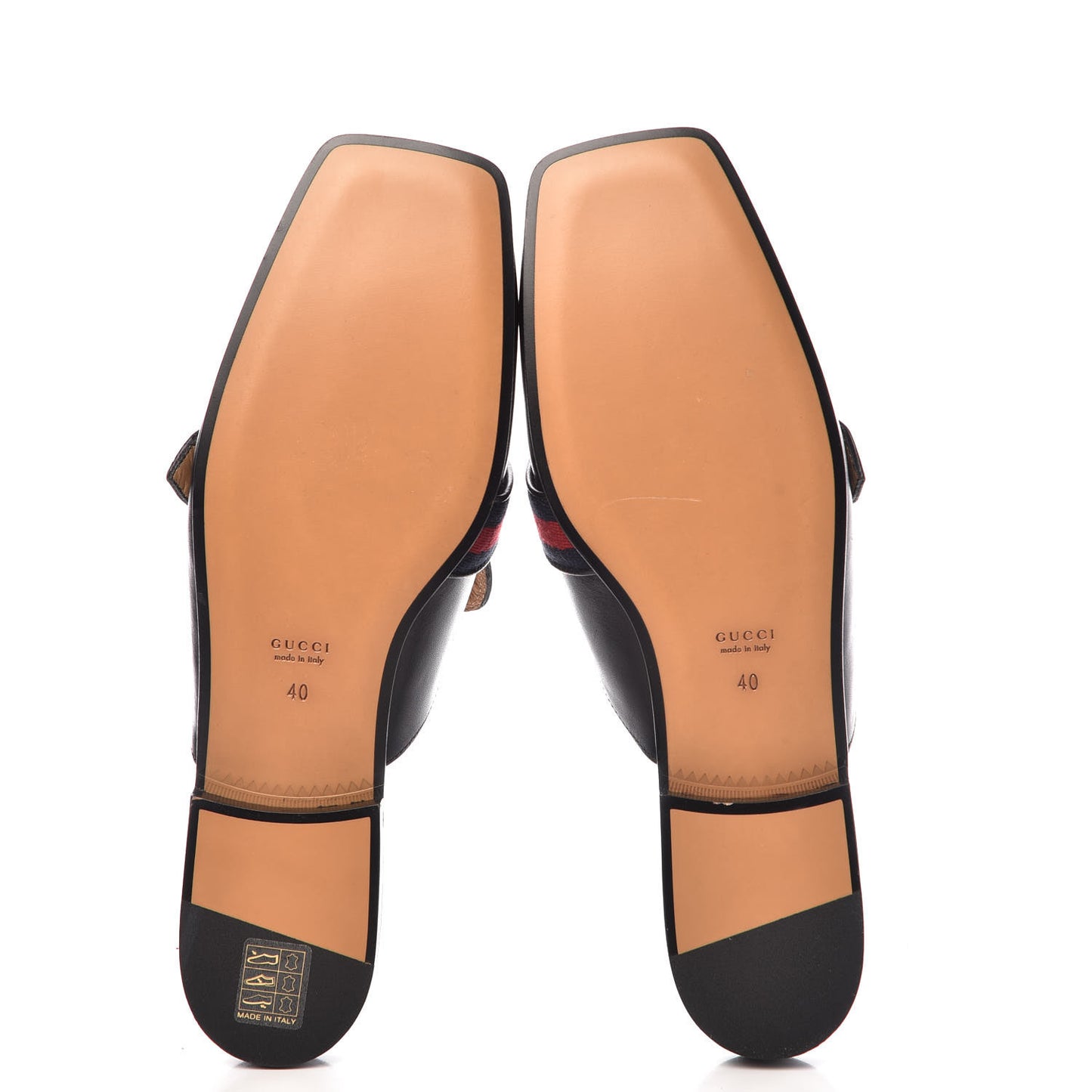 Calfskin Web Womens Peyton GG Slippers 40 Black