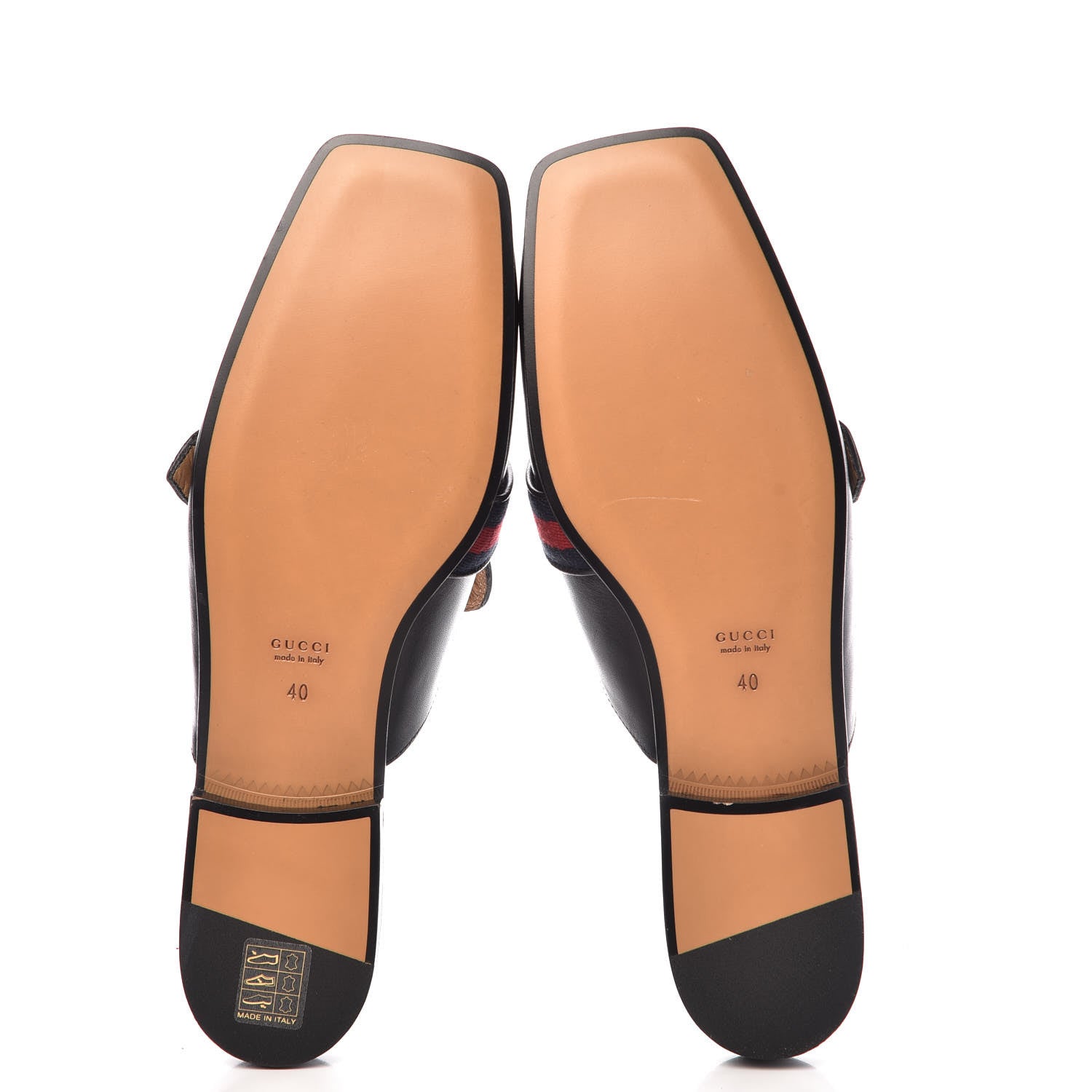 Gucci Calfskin Web Womens Peyton GG Slippers 40 Black 5 of 16