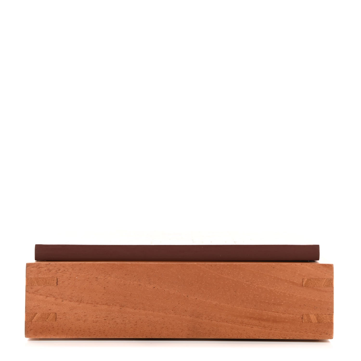 Hermes Mahogany Wood Birdle Calfskin Small Theoreme Mosaique Or Box Naturel 1 of 7