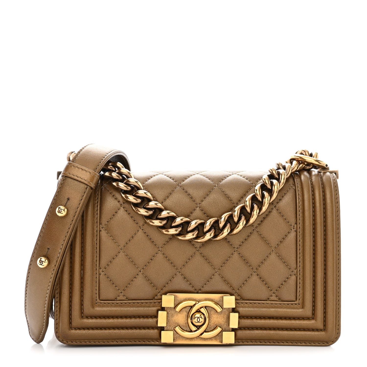 Chanel Metallic Calfskin Quilted Small Boy Flap Gold 1 of 10
