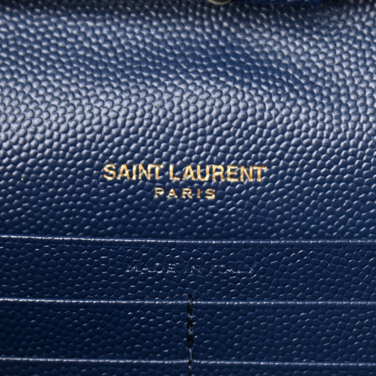 Grain De Poudre Matelasse Chevron Monogram Chain Wallet Deep Marine