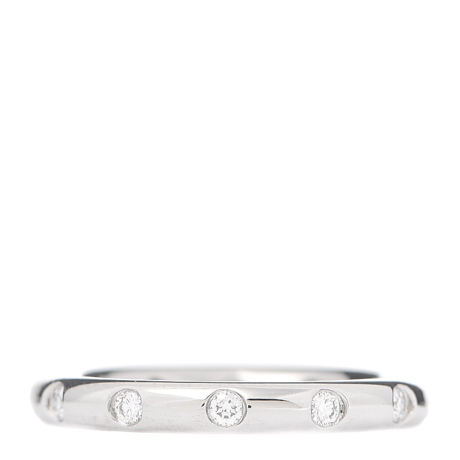 Tiffany Platinum Diamond Bezet Band Ring 49 4.75 3 of 5