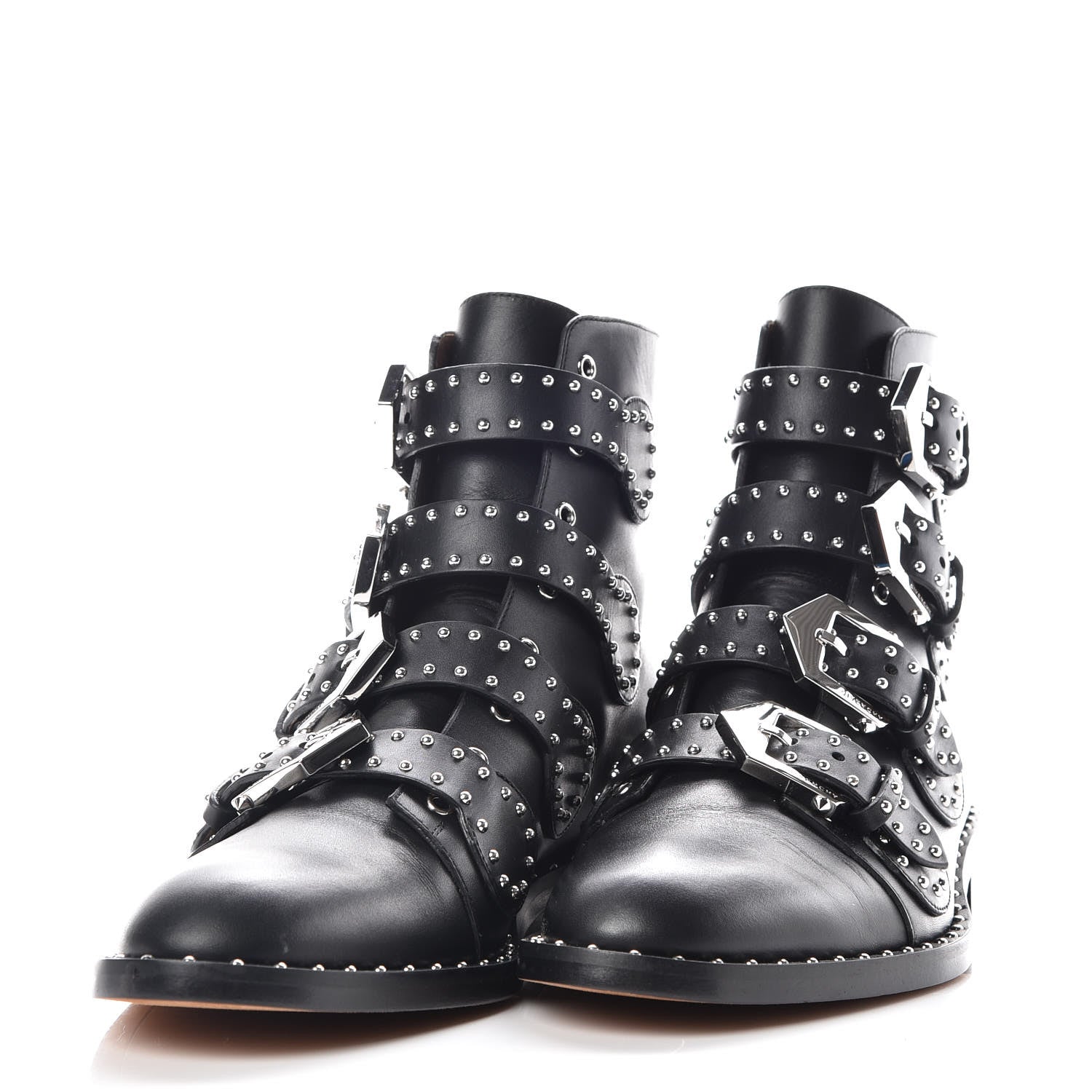 Givenchy Calfskin Studded Prue Buckle Bootie 36.5 Black 3 of 8