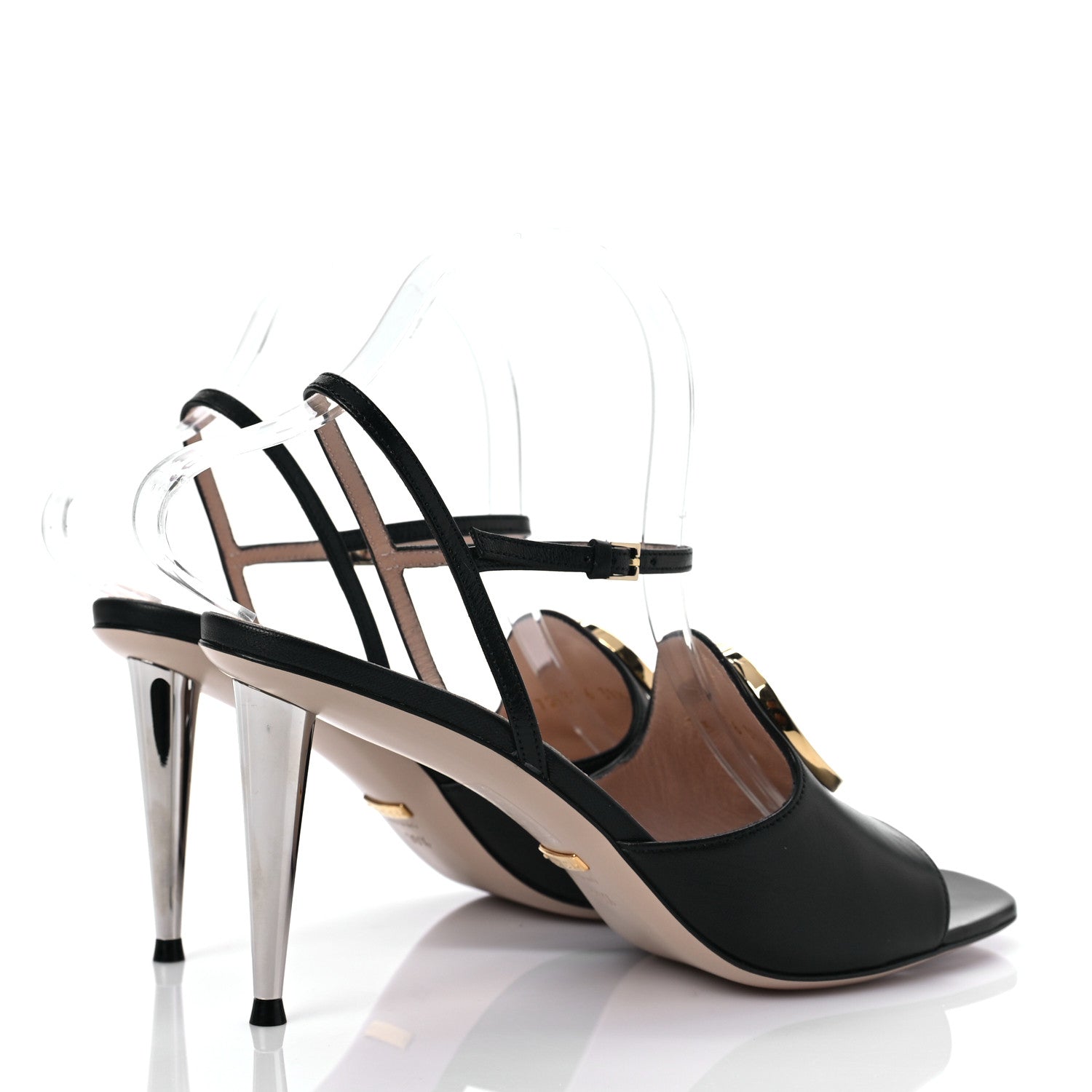 Gucci Malaga Kid Blondie 85mm Slingback Sandals 39.5 Black 4 of 9