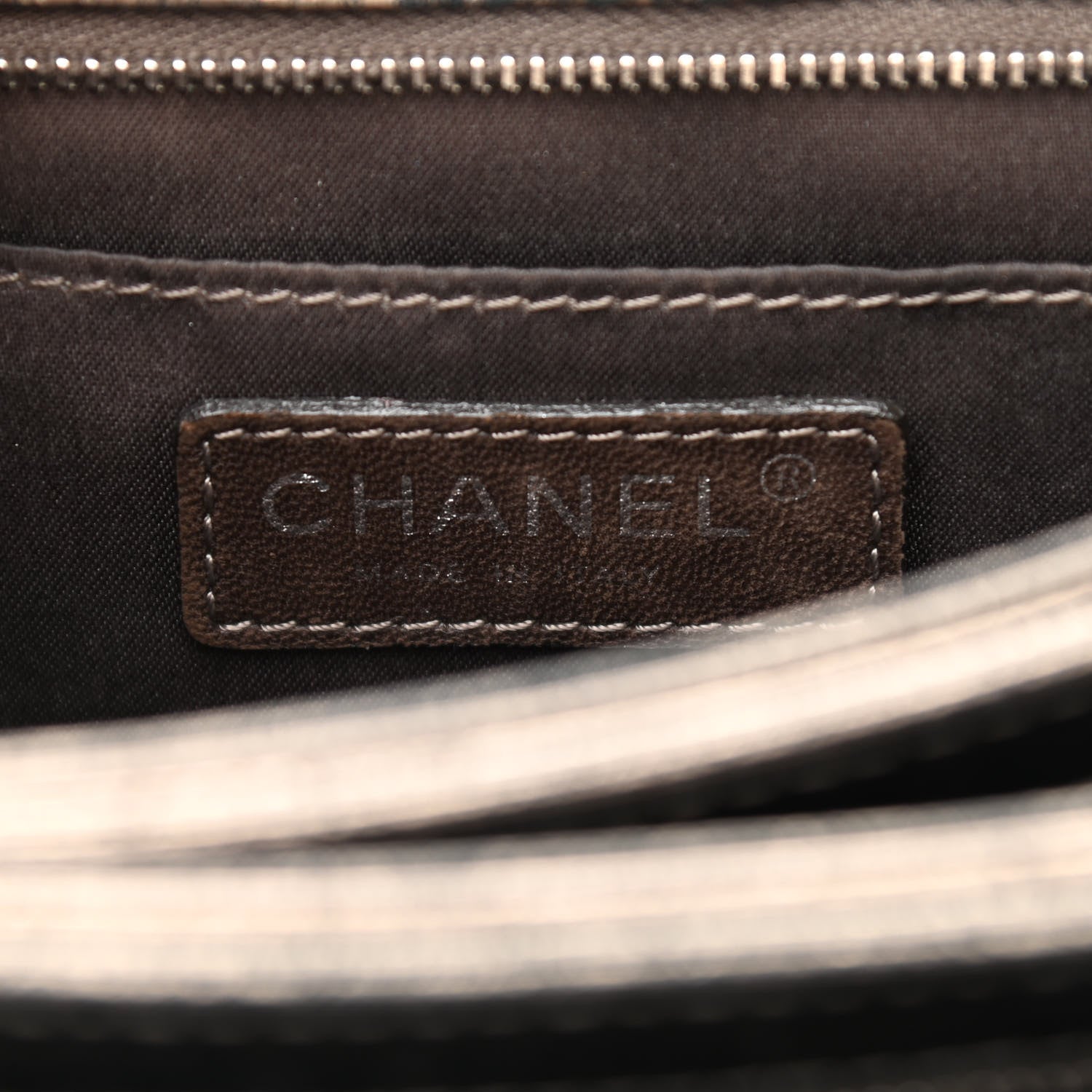 Chanel Metallic Crackled Calfskin Medium Clam's Pocket Flap Dark Silver 6 of 11
