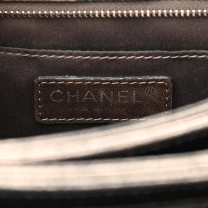 Chanel Metallic Crackled Calfskin Medium Clam's Pocket Flap Dark Silver 6 of 11