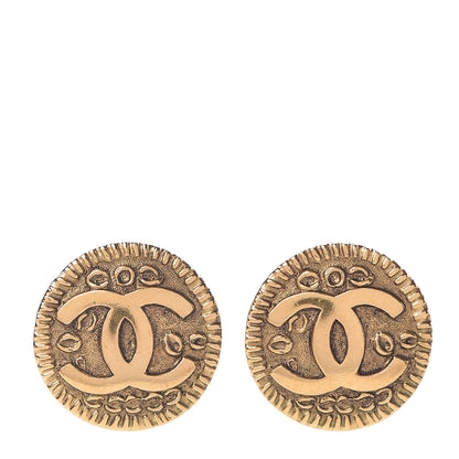 Chanel CC Button Clip On Earrings Gold 1 of 4