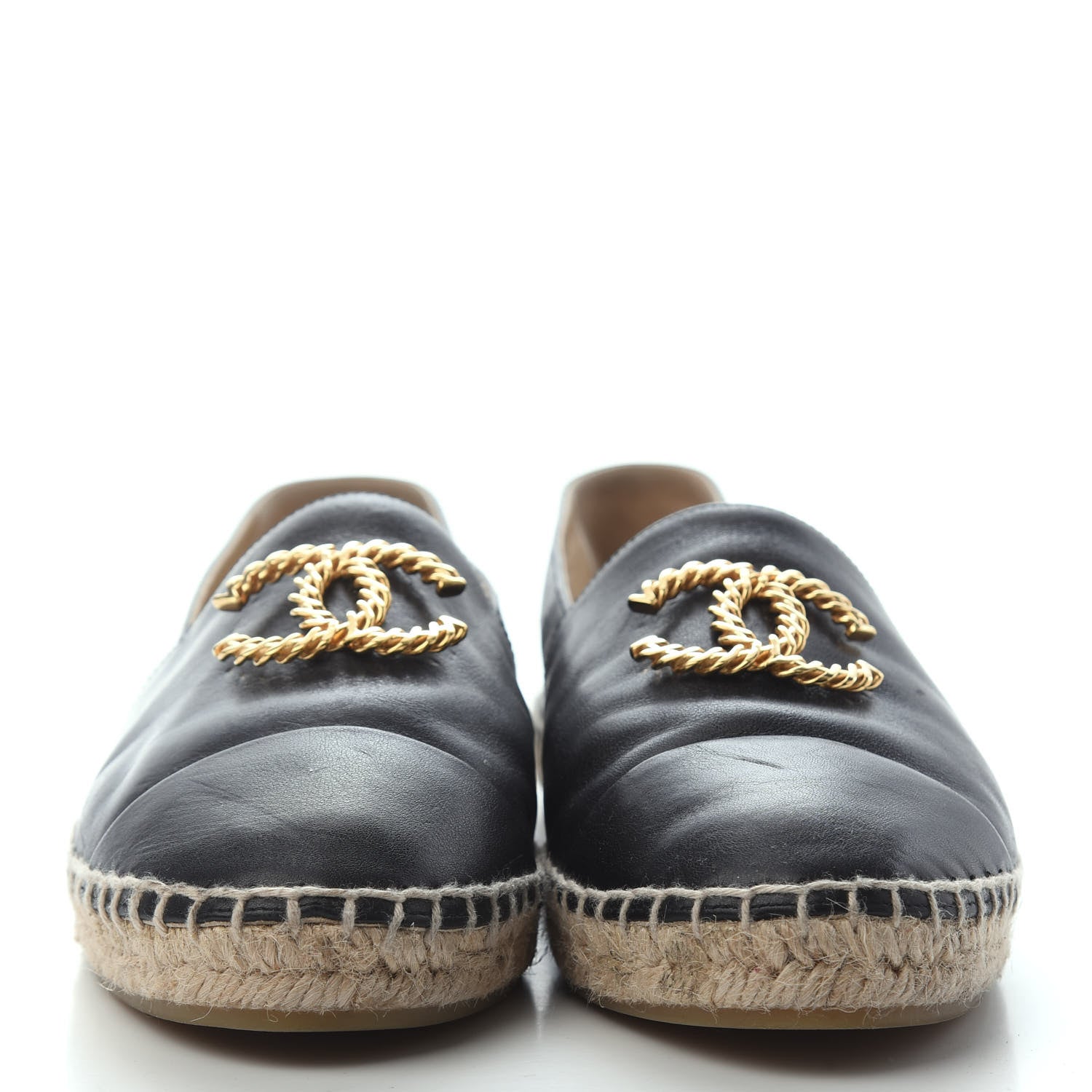 Chanel Calfskin Chain CC Espadrilles 40 Black 2 of 4